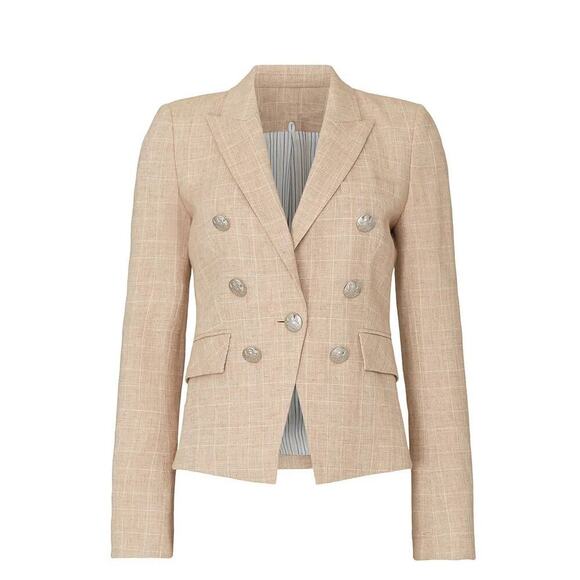 Veronica Beard Diego Dickey Jacket/Blazer Muted Plaid Tan/Cream Size US 0 - Picture 2 of 10